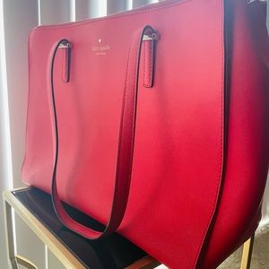 Kate Spade ♠️ large coral/red tote bag🔥